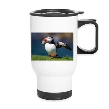 Puffin - Thermal mug with handle - white - Front