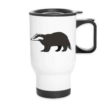 Blaireau - Tasse isotherme avec poignée - blanc - Devant