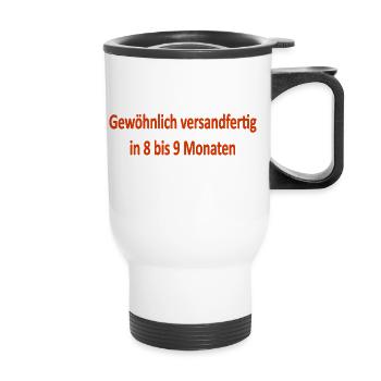 Baby- Babybauch - in 8 bis 9 Monaten - Vers.1 - Thermobecher mit Tragegriff - Weiß - Vorne