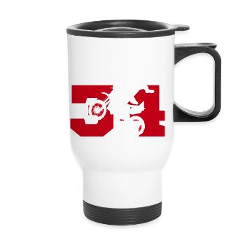 Moto 34 motard - Tasse isotherme avec poignée - blanc - Devant