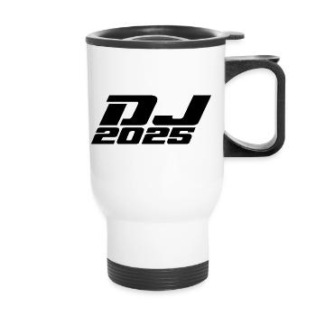 Disc jockey - Thermal mug with handle - white - Front