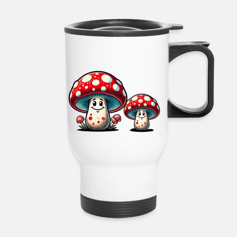 Fungi - Thermal mug with handle - white