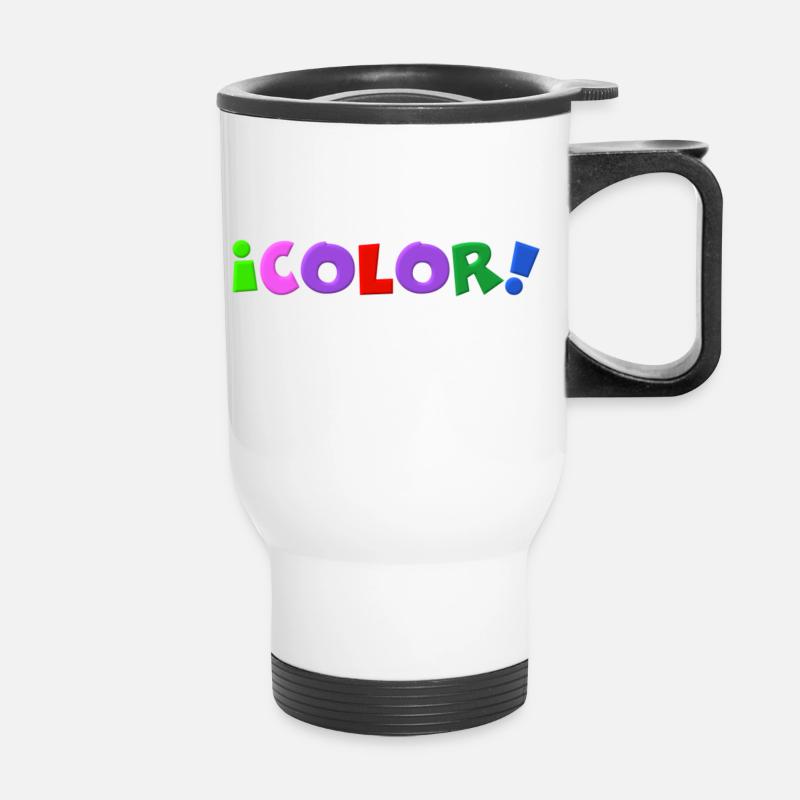 Farbe, Buchstaben, Farben - Thermobecher mit Tragegriff - Weiß