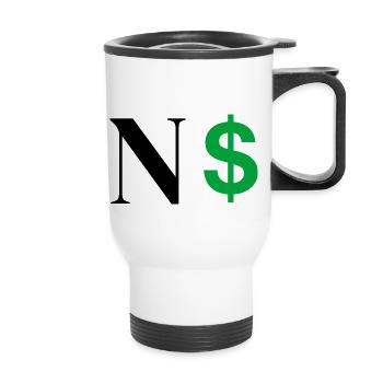Buchstabe n Dollar - Thermobecher mit Tragegriff - Weiß - Vorne