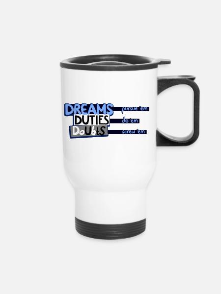 The Three Ds - Thermobecher mit Tragegriff - Weiß