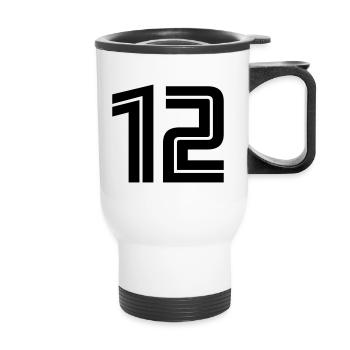 12 - Thermal mug with handle - white - Front