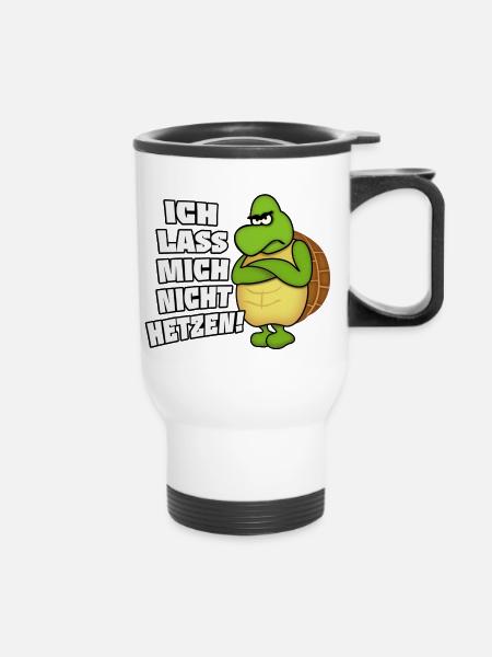 Ich lass mich nicht hetzen! - Thermobecher mit Tragegriff - Weiß
