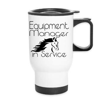 Equipment manager in service -neu - Thermobecher mit Tragegriff - Weiß - Vorne