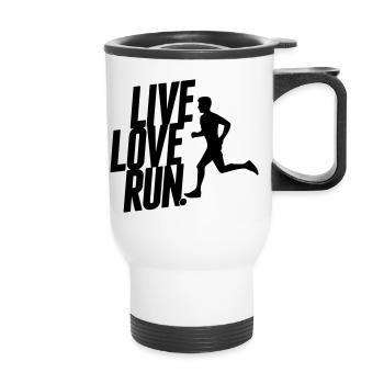 Live love run - Thermal mug with handle - white - Front