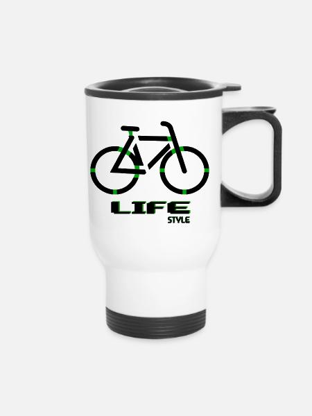 Bike - Thermobecher mit Tragegriff - Weiß