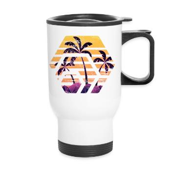 Hex token sunset, hex palm beach sunset - Thermal mug with handle - white - Front