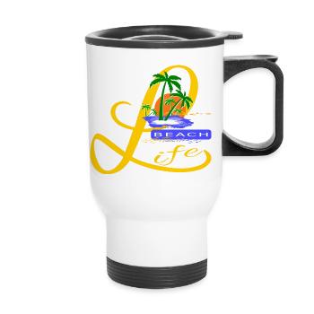Beach Life - Tasse isotherme avec poignée - blanc - Devant