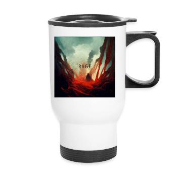 Rage Wut - Thermal mug with handle - white - Front