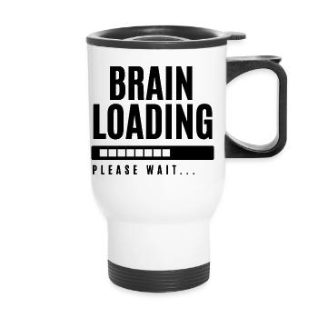 Brain Loading bitte warten - Thermobecher mit Tragegriff - Weiß - Vorne