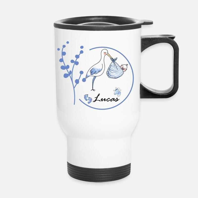 Name Lucas - Thermal mug with handle - white