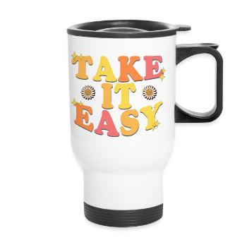 Take It Easy - Thermobecher mit Tragegriff - Weiß - Vorne