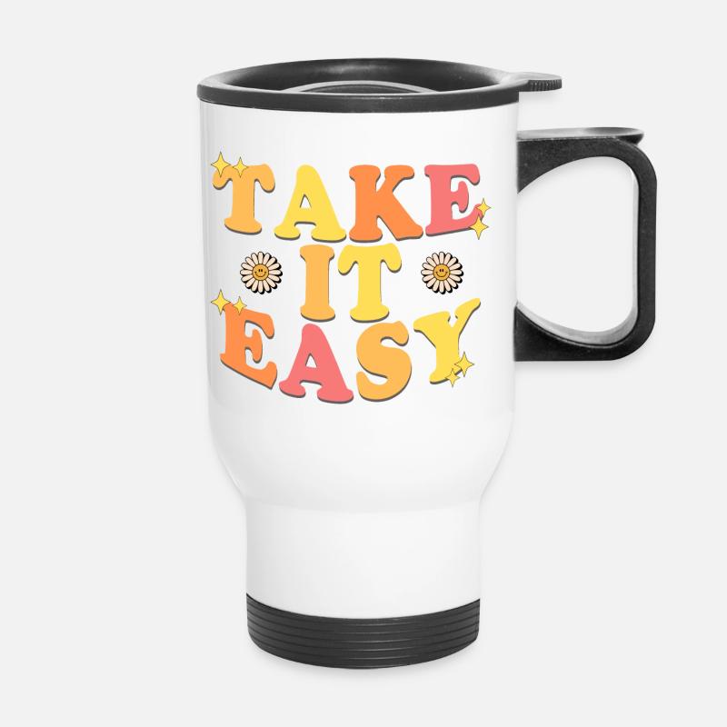 Take It Easy - Thermobecher mit Tragegriff - Weiß