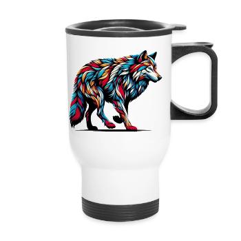 Loup - Tasse isotherme avec poignée - blanc - Devant