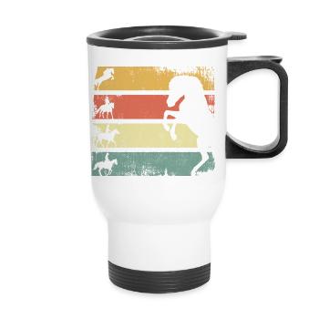 Équitation - Tasse isotherme avec poignée - blanc - Devant