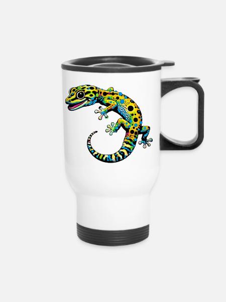 Gecko - Thermobecher mit Tragegriff - Weiß