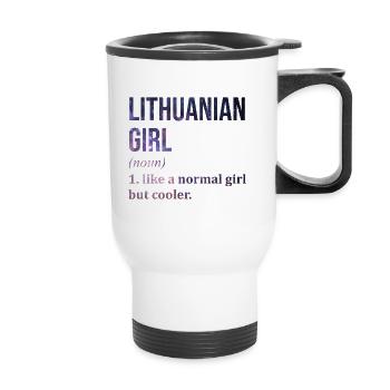 Litauen - Thermobecher mit Tragegriff - Weiß - Vorne
