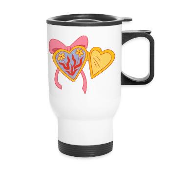 Open heart - Thermal mug with handle - white - Front
