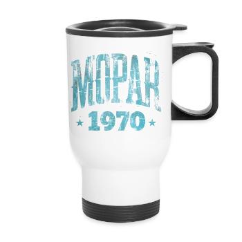 Mopar 1970 – Vintage Distressed Look Türkis Pri - Thermobecher mit Tragegriff - Weiß - Vorne