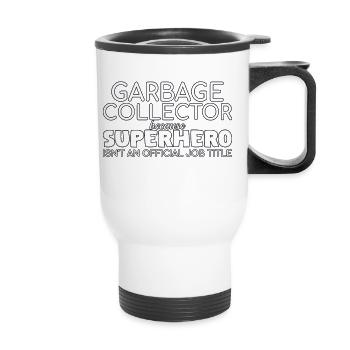 Garbage collector Superhero - Thermal mug with handle - white - Front