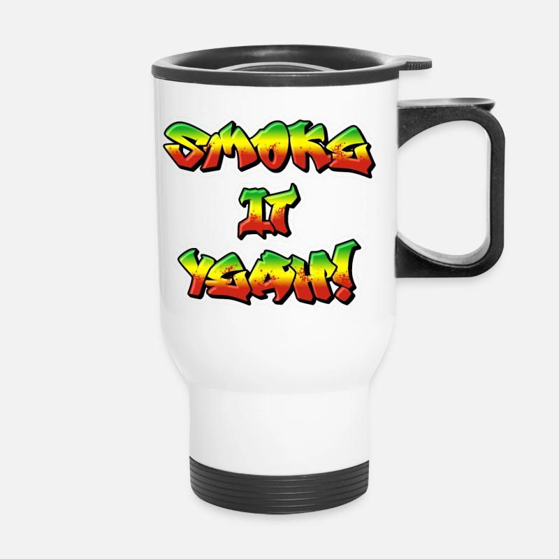 Graffiti art for ambitious grill masters 🍖 - Thermal mug with handle - white