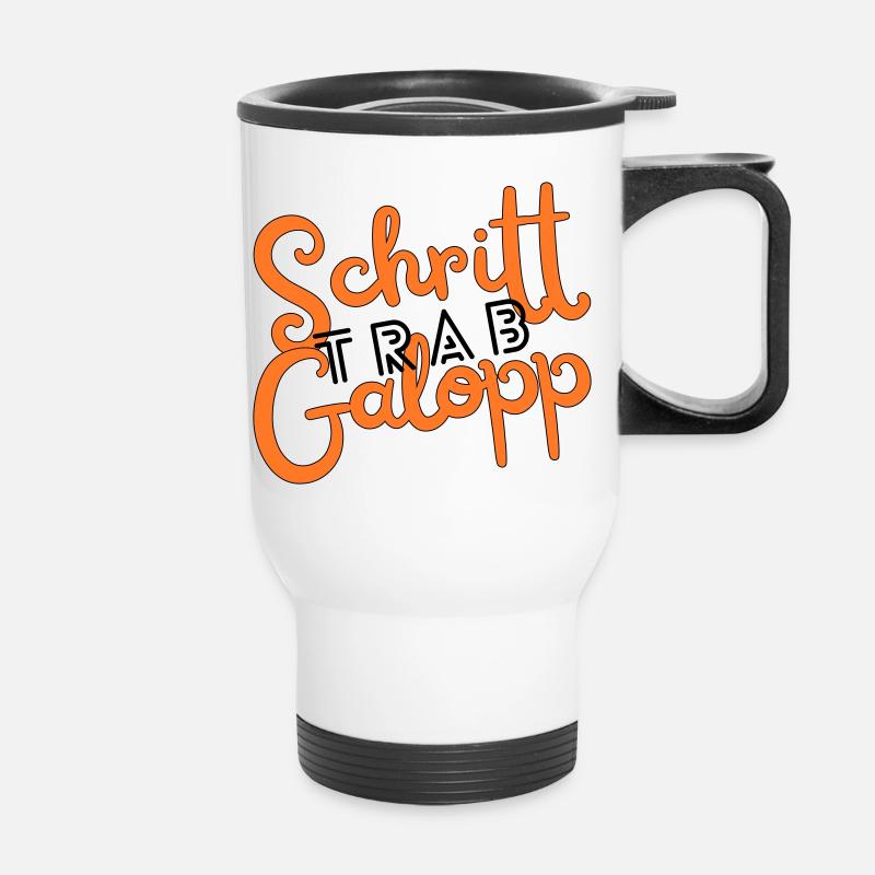 Walk, trot, canter - Thermal mug with handle - white