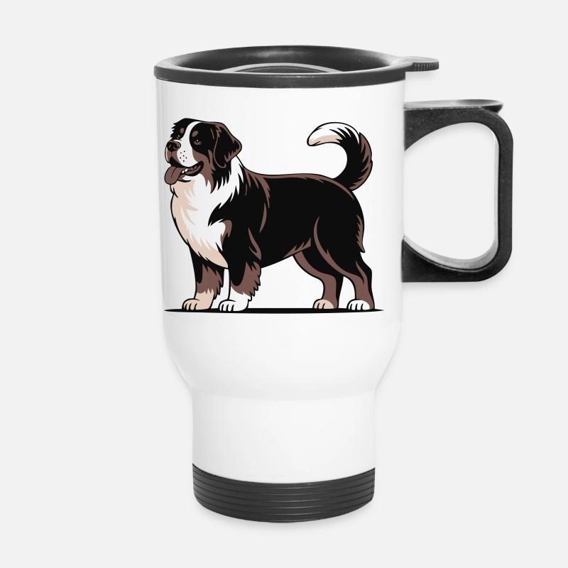 Berner Sennenhund - Thermobecher mit Tragegriff - Weiß