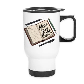 Idées prendre son envol Carnet d’art - Tasse isotherme avec poignée - blanc - Devant