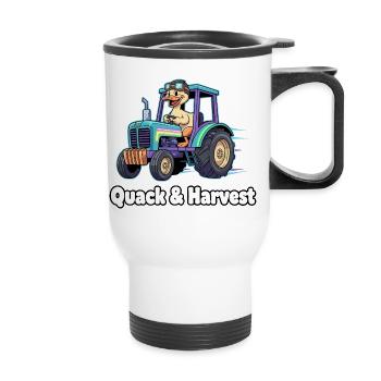 Conducteur de tracteur Quack & Harvest - Tasse isotherme avec poignée - blanc - Devant