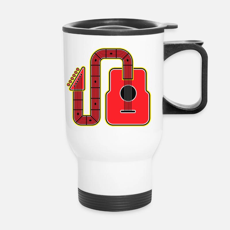 Rote Abstract Shape Gitarre - Thermobecher mit Tragegriff - Weiß