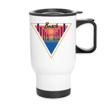 Triangle de la plage - Tasse isotherme avec poignée - blanc - Devant