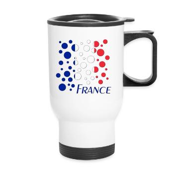 French Circle Dots Pattern - Thermal mug with handle - white - Front