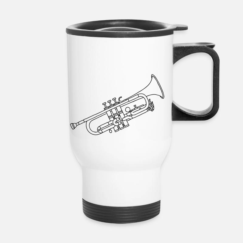 Trumpet brass instrument - Thermal mug with handle - white