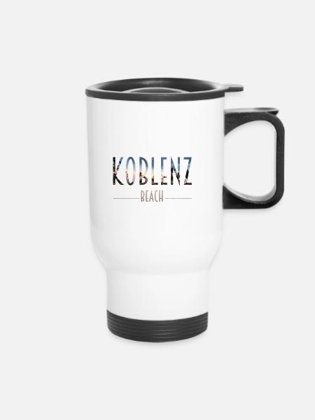 Koblenz Beach - Thermobecher mit Tragegriff - Weiß