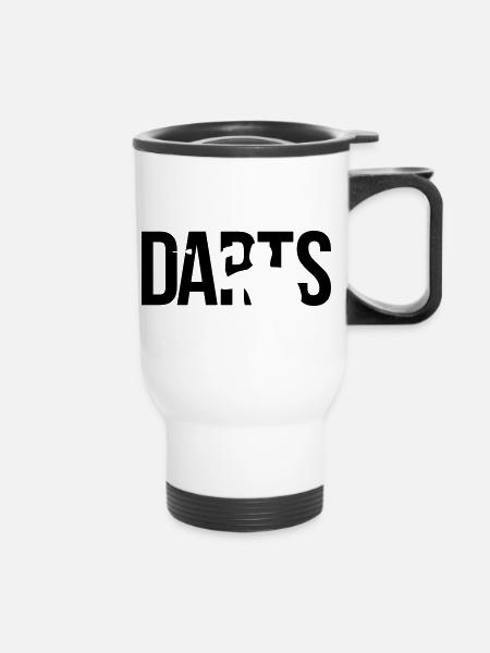 darts - Thermobecher mit Tragegriff - Weiß