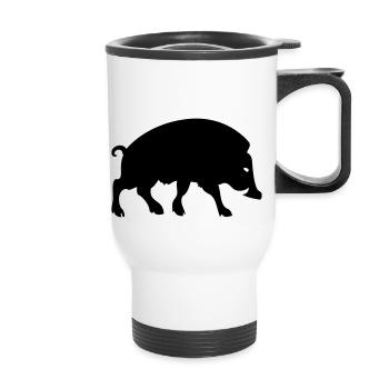Wildschwein Arverne keltisches gallisches Symbol - Thermobecher mit Tragegriff - Weiß - Vorne