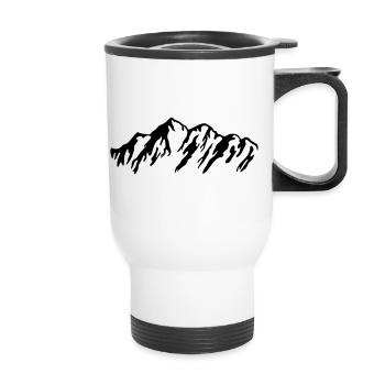 Mountains, Mountains, Alps - Thermal mug with handle - white - Front
