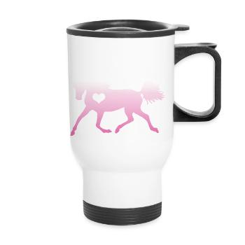 Cheval coeur cheval amoureux équitation fille cadeau - Tasse isotherme avec poignée - blanc - Devant
