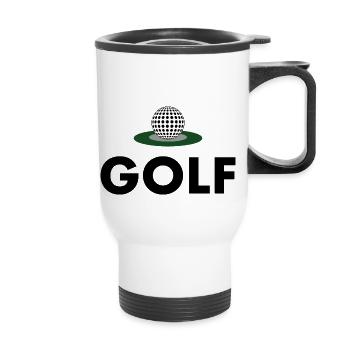 Golfer - Thermobecher mit Tragegriff - Weiß - Vorne