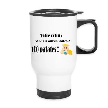 Votre colin avec ou sans patates - Tasse isotherme avec poignée - blanc - Devant