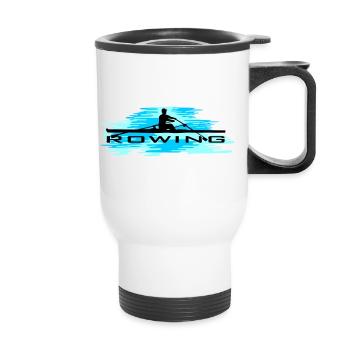 Rowing, rowing and water - Thermal mug with handle - white - Front