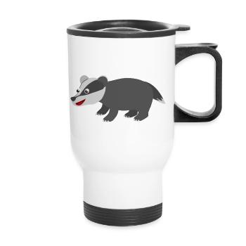 Blaireau - Tasse isotherme avec poignée - blanc - Devant