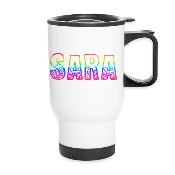 sara rs regenbogen - Thermobecher mit Tragegriff - Weiß - Vorne