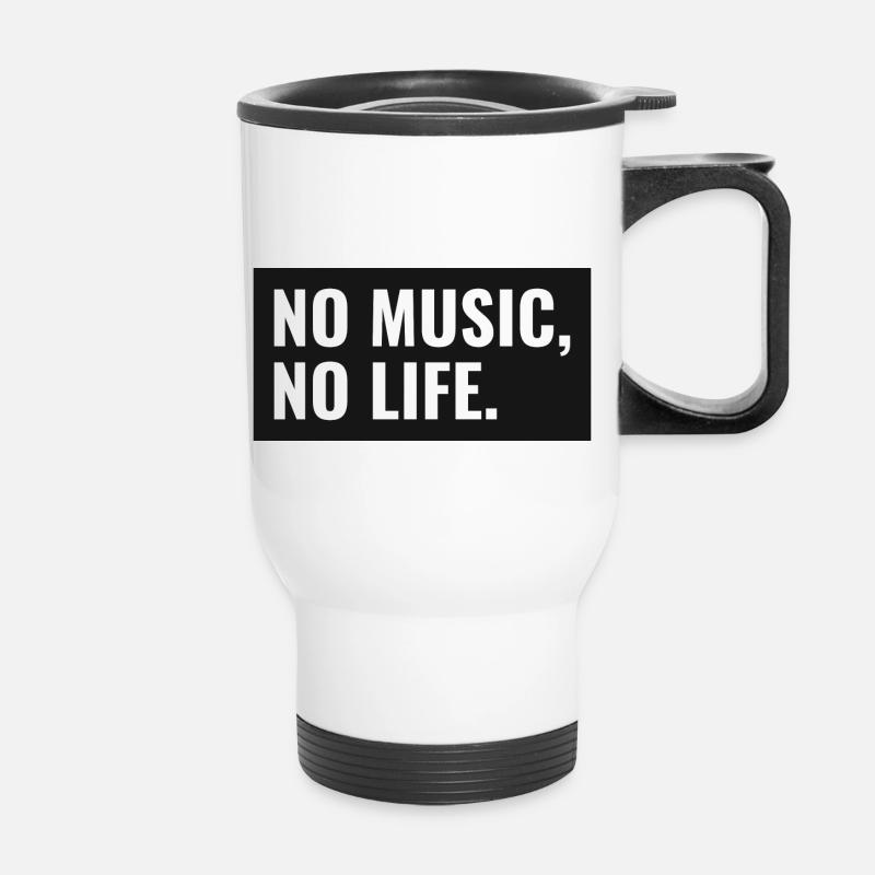 Pas de musique, pas de vie - Tasse isotherme avec poignée - blanc