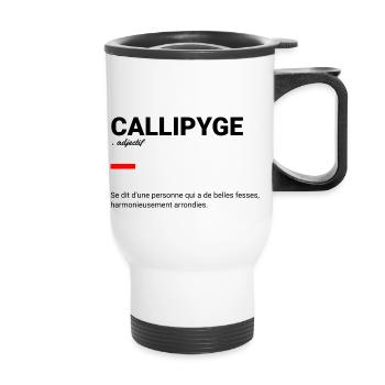 Callipyge définition - Tasse isotherme avec poignée - blanc - Devant