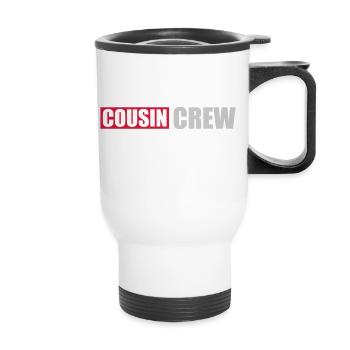 Logo Cousin Crew Team - Thermobecher mit Tragegriff - Weiß - Vorne